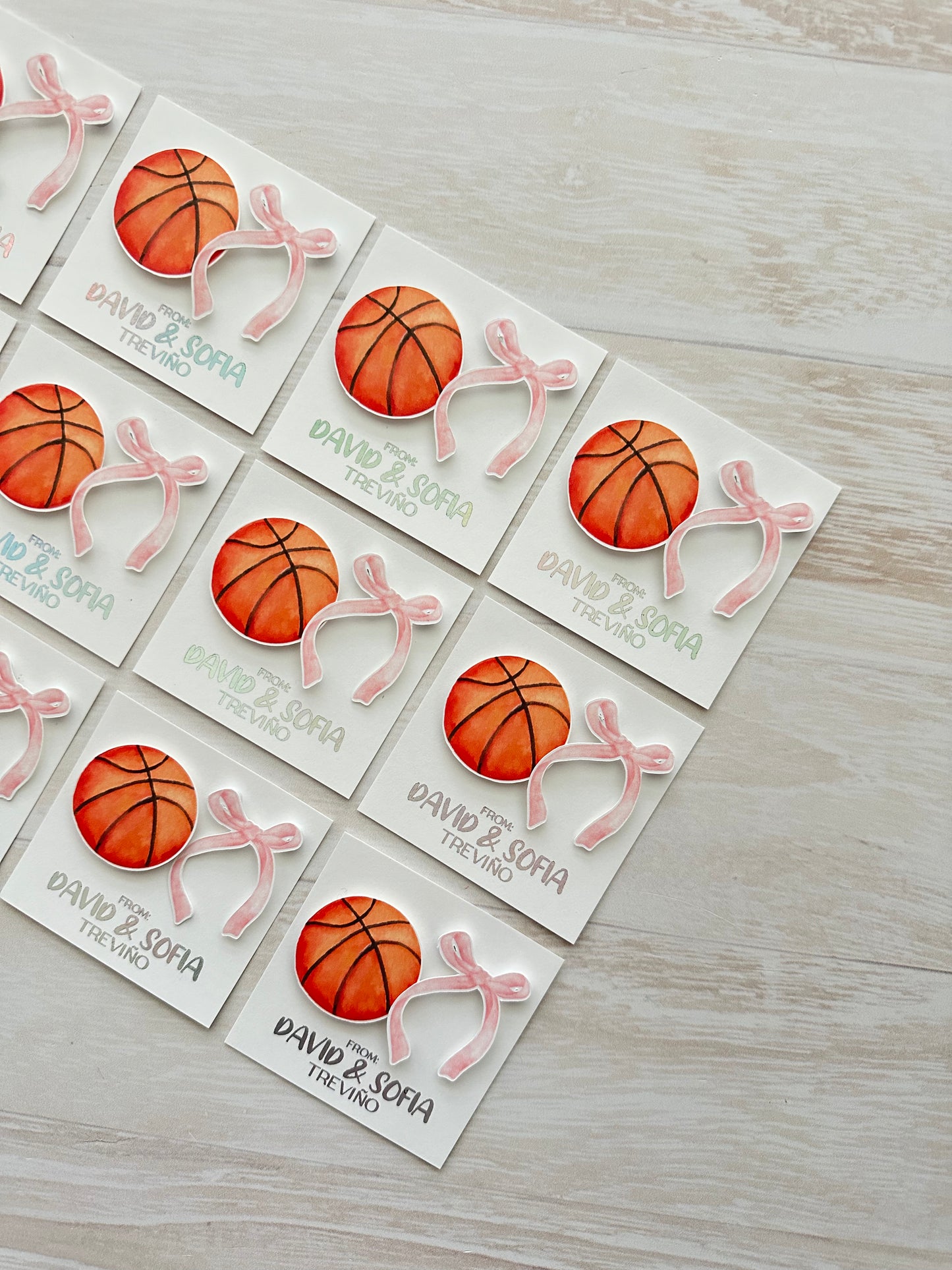 Basketball & Bow Tags