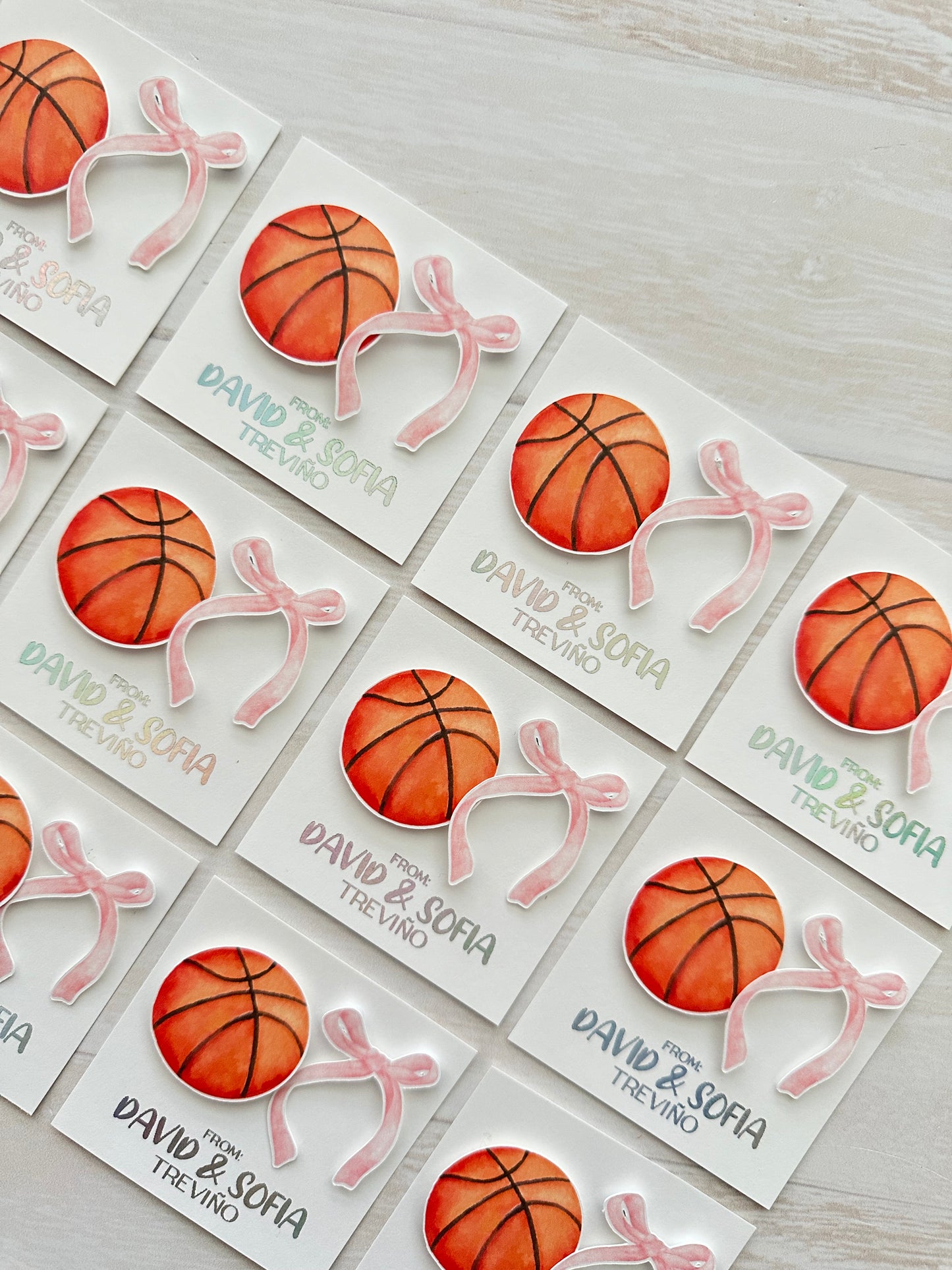 Basketball & Bow Tags